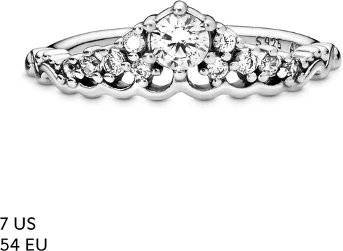 Miniatura 6 de Pandora Joyería - Anillo de circonita cúbica con tiara de cuento de hadas - Regalo para ella - Plata de ley