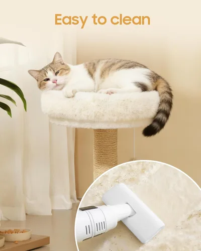 Miniatura 4 de Árbol para gatos, torre para gatos de 34.3 pulgadas con poste rascador, condominio, bola colgante interactiva, percha de felpa para gatos grandes