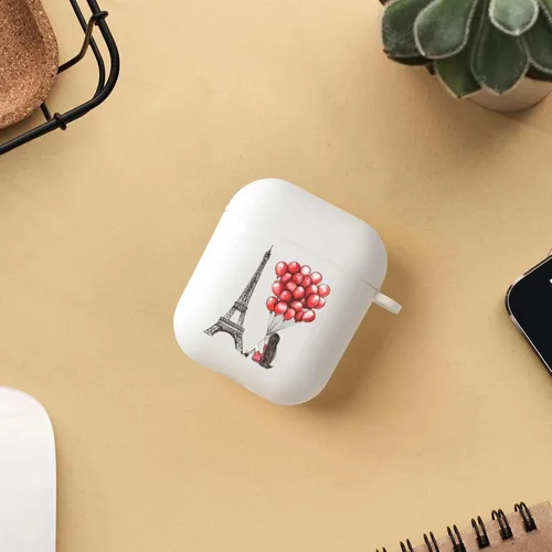 Miniatura 6 de Funda protectora para auriculares Bluetooth de la Torre Eiffel París Francia, funda protectora de carga compatible con Airpods 1/2, color blanco