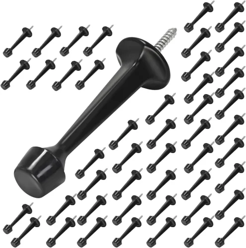 Miniatura 42 de HOMOTEK Paquete de 20 topes de puerta rígidos sólidos resistentes con punta de goma suave, tope de puerta fundido de zinc para proteger la pared