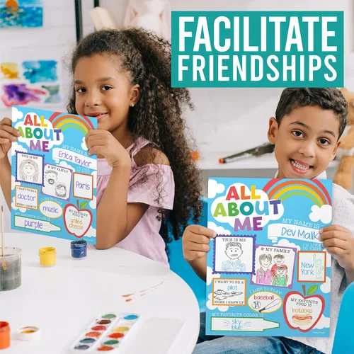 Miniatura 8 de Hadley Designs Póster All About Me para el aula, póster de 20 estrellas, artículos escolares de 100 días de escuela, póster de estrella