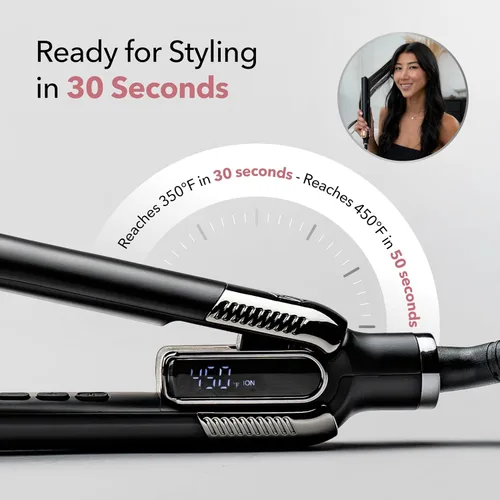 Miniatura 8 de SRILabs StyleQ Plancha plana para el cabello alisador Styler - Tecnología GraphFlow, iones negativos, terapia de luz infrarroja, 12 configuraciones