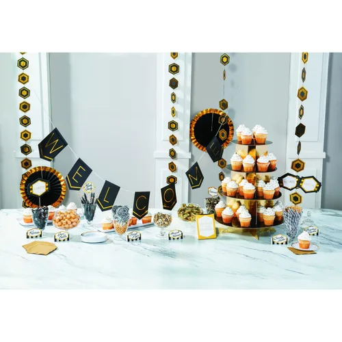 Miniatura 3 de Fun Express Recuerdos de boda para invitados a granel 100 – Mantequilla envuelta individualmente en negro y dorado Mentas de mantequilla premium