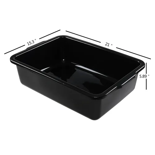 Miniatura 2 de Bandejas de autobús comerciales de 23 litros, juego de 4 cubos de plástico negro
