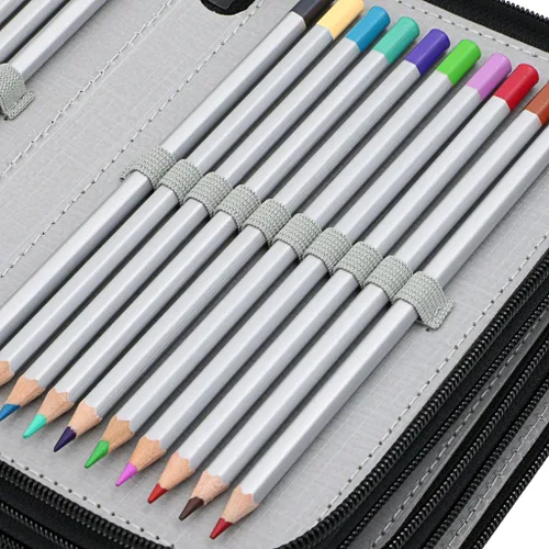 Miniatura 7 de Práctico estuche escolar de tela Oxford con 72 ranuras para lápices, de BTSKY®, Negro