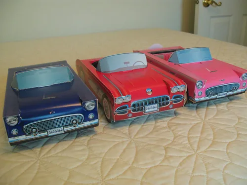 Miniatura 4 de 6 Carros de cartón clásicos para niños, caja de alimentos, bandeja de bocadillos, planificador de fiestas