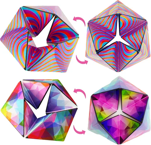 Miniatura 8 de Kaleidocycle - Cubo para la ansiedad para niños, cubo mágico infinito para adultos para mantener la calma y la ansiedad, antidepresión, juguetes