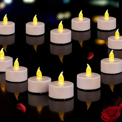 Miniatura 19 de Velas cónicas sin llama con control remoto y temporizador, candeleros LED que funcionan con baterías con llama 3D parpadeante, velas falsas