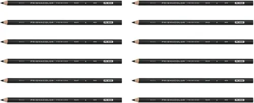 Prismacolor, pluma de colores, suave, premier, color negro, (1 paquete de 12 unidades), Negro Juego de 12