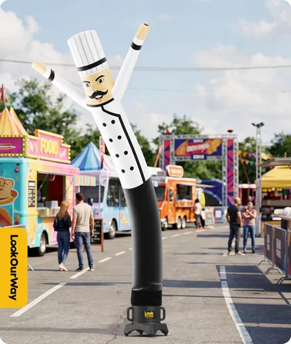Miniatura 6 de LookOurWay Air Dancers - Accesorio inflable para hombre de tubo – Wacky Waving inflable para promoción de negocios – Ventilador no incluido Chef