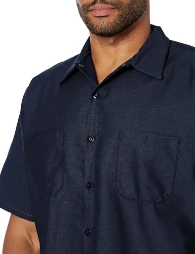 Miniatura 4 de Red Kap Camisa de trabajo industrial para hombre, ajuste regular, manga corta