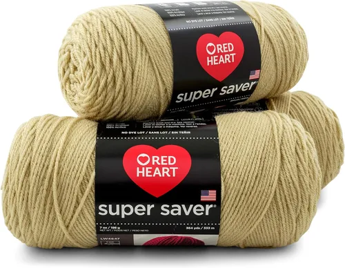 Miniatura 9 de Red Heart - Hilo Super Saver, paquete de 3, color rojo cereza, 3
