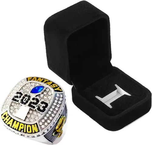Anillo de campeonato de fútbol de fantasía 2023 Premio del trofeo Ganador deportivo Anillo de campeón FFL, Zinc, Diamante blanco