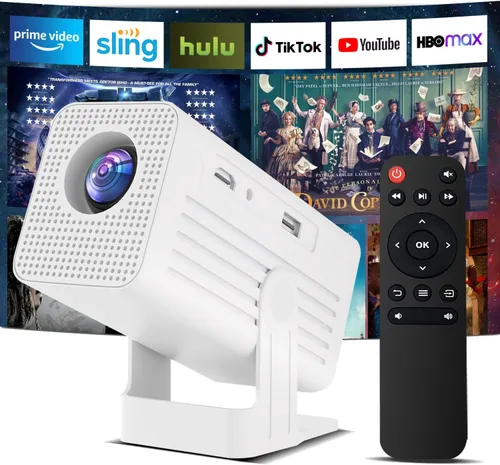 Miniatura 9 de Mini proyector, proyector portátil compatible con 4K, proyector de películas para exteriores Full HD 1080P con WiFi6 y Bluetooth