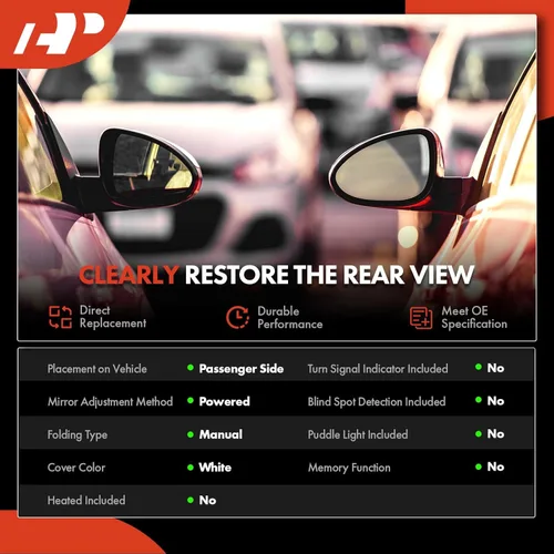 Miniatura 2 de A-Premium Espejo eléctrico para puerta del lado del pasajero, compatible con Toyota Highlander 2008 2009 2010 2011 2012 2013 – Espejo retrovisor