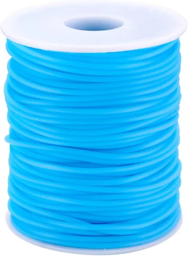 Miniatura 61 de FASHEWELRY 3 rollos de cables de goma huecos para tejer, cable de peluquero de 0.079 pulgadas (0.079 in), cables de silicona para tejer puntada