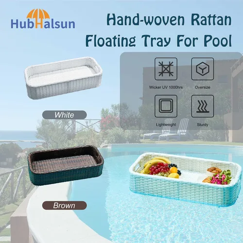 Miniatura 3 de Bandeja flotante para piscina, bandeja redonda para flotadores de piscina, para bañera de hidromasaje, aguas termales, fiesta en la playa, bebidas