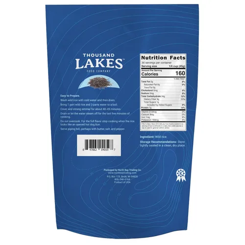 Miniatura 2 de Thousand Lakes Arroz Silvestre Cultivado en Minnesota - 3 libras (48 onzas) - Bolsa a Granel 100% Arroz Silvestre Totalmente Natural