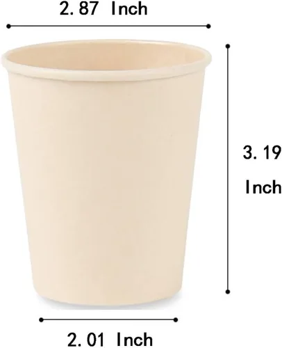 Miniatura 7 de Tazas de papel de café desechables, bebida caliente marrón de fibra vegetal 160 unidades 8 oz