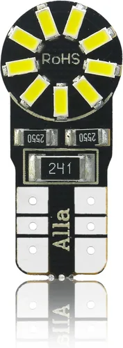 Miniatura 7 de Alla Lighting 10 bombillas LED T10 168 194, 6000 K blanco súper brillante 161 175 2825 W5W bombilla 3014 SMD 12V bombillas de repuesto