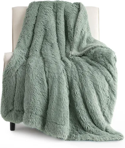 Miniatura 28 de Bedsure GentleSoft Manta de Tiro de Piel Sintética Esponjosa y Suave para Sofá, Forro Polar Sherpa Suave Regalos Acogedores para Mujeres, Manta