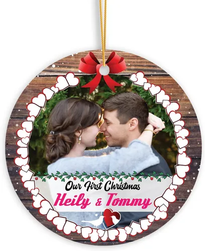 Miniatura 20 de Nombres de fotos personalizados, regalo de adorno de lesbianas gay, foto personalizada para parejas LGBT Gay Lesbianas Orgullo Arco Iris Ornamento