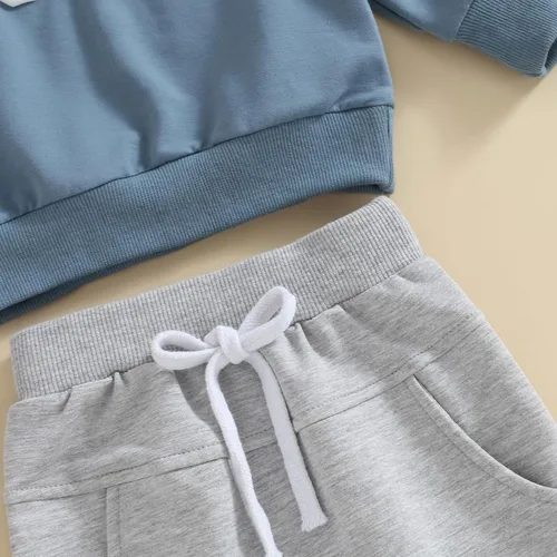 Miniatura 6 de Sprifallbaby Conjunto de ropa para bebé recién nacido, sudadera de manga larga y pantalones para niños pequeños, para otoño e invierno, 2 piezas