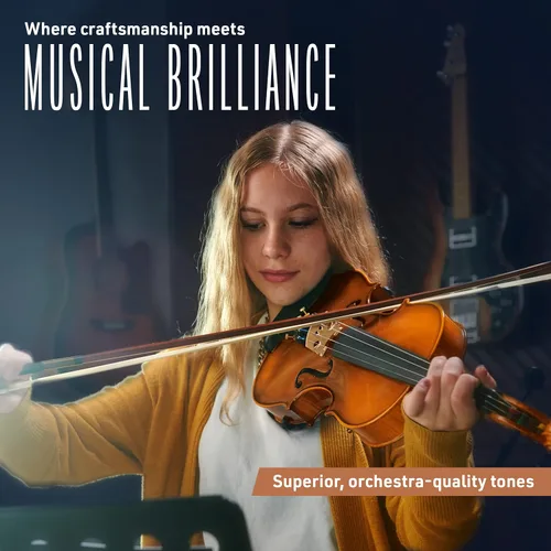 Miniatura 9 de Cecilio violín 4/4 de tamaño completo con cuerdas D’Addario, juego de violín para principiantes con estuche, arco, colofonia y soporte para hombro