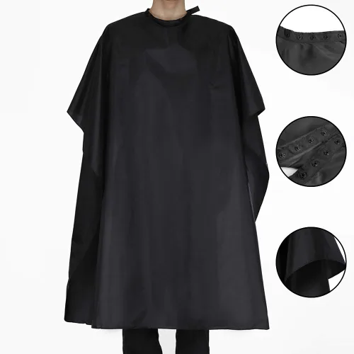 Miniatura 3 de Capa de peluquería negra impermeable para peluquería profesional con cierre de metal a presión para cortar el cabello (negro, paquete de 10)