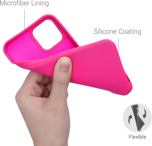 Miniatura 3 de kwmobile Funda compatible con Apple iPhone 12 / iPhone 12 Pro - Funda protectora delgada de silicona TPU - Rosa neón