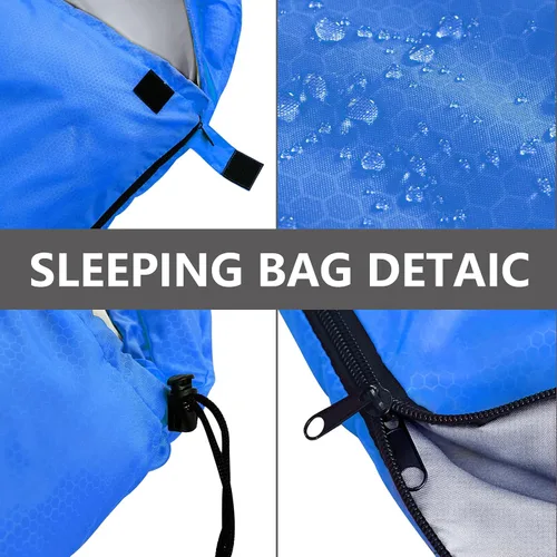 Miniatura 6 de Sacos de Dormir para Adultos, Niños y Niñas - Saco de Dormir Ligero Impermeable para Clima Cálido y Frío con Mochila Compacta, Ideal para 3-4 Azul