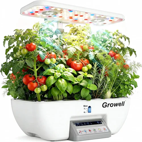 Miniatura 9 de Kit de sistema de cultivo hidropónico, 17 cápsulas de jardín de hierbas para interiores con luz de cultivo, circulación inteligente de agua y aire
