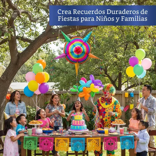 Miniatura 5 de Piñata mexicana (grande de 32 pulgadas) – Piñata grande plegable hecha a mano auténtica para fiesta de cumpleaños – Piñatas para cumpleaños años
