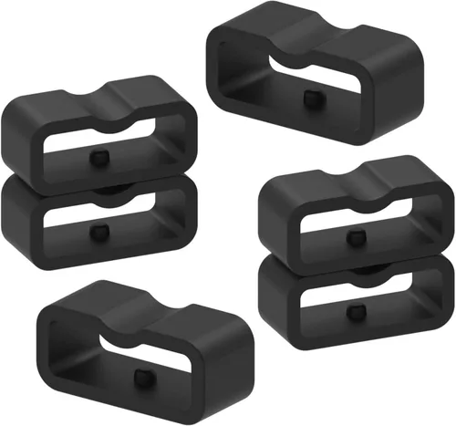 FitTurn Band Keeper - Anillos de cierre de bucle compatibles con correas de reloj BIGGERFIVE Vigor de 2 L, color negro (paquete de 6) anillos de