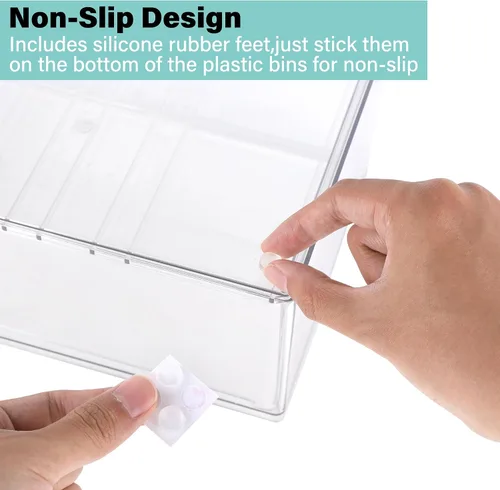 Miniatura 7 de Prsildan Organizador de maquillaje acrílico, cajones de almacenamiento transparentes apilables para biberones, organizadores de escritorio