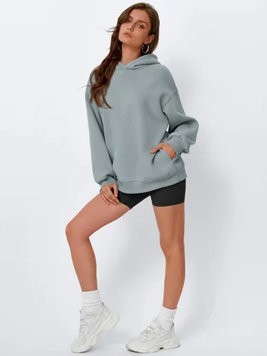 Miniatura 5 de EFAN Sudaderas de gran tamaño con capucha de forro polar para mujer, trajes de moda de otoño 2025, ropa linda con bolsillos