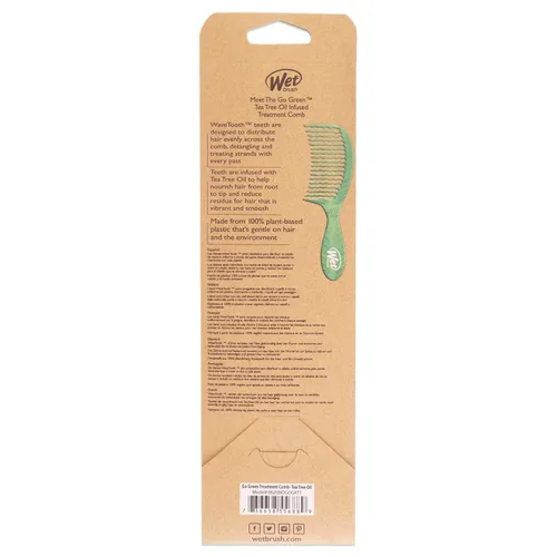 Miniatura 4 de Wet Brush Go Green - Peine de tratamiento con infusión de aceite de árbol de té, desenredante de cabello de dientes anchos con diseño de dientes