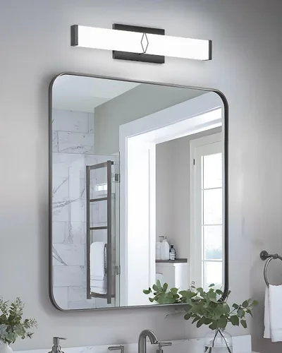 Miniatura 7 de Lámparas de baño sobre espejo, luces modernas de tocador de 16 pulgadas para baño, barra de luz LED regulable de 20 W, 2000 lm, accesorios de Negro
