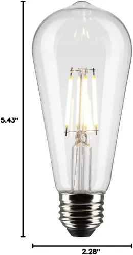 Miniatura 9 de Satco 6Pk 5w ST19 LED 2700K base media regulable - 40w equiv