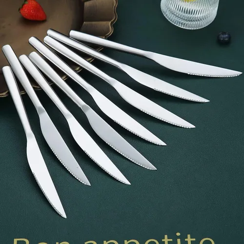 Miniatura 4 de HOMQUEN Cuchillos para carne, juego de 8 cuchillos de carne de acero inoxidable de alta calidad, juegos de cuchillos de carne, cuchillos alemanes