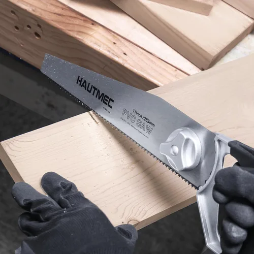 Miniatura 8 de HAUTMEC Sierra de tubo de PVC de 11 pulgadas, sierra de mano resistente para cortar plástico, ABS, paneles de yeso y madera, diente fino de 10 TPI