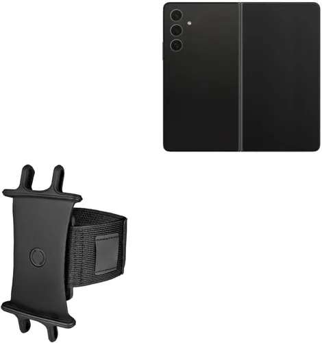 BoxWave Funda compatible con Samsung Galaxy Z Fold 6 - Brazalete deportivo ActiveStretch ajustable, para entrenamiento y correr, color negro azabache