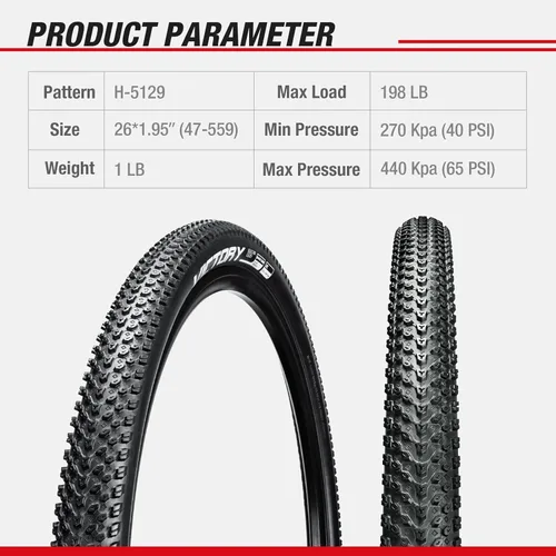 Miniatura 2 de Chao YANG Mountain Bike Tire Replacement Kit, 26"×1.95, Dual Compound 2C-MTB Tires, Featured with Double Tread Puncture Protection, for On or Off