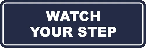 Miniatura 40 de Signs ByLITA Letrero estándar para pared o puerta con texto en inglés «Watch Your Step», señalización de salud y seguridad (negro), mediano