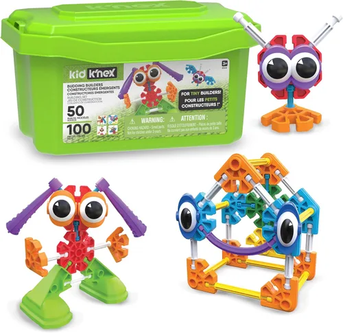 KID K'NEX - Juego de constructores en ciernes, 100 piezas, construcción STEM preescolar, juego de construcción para niños, juego creativo para