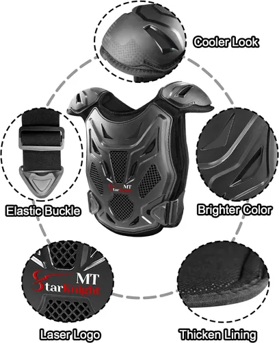 Miniatura 8 de StarknightMT Equipo de moto de cross para niños - Mejorado Grosor de la carcasa Equipamiento profesional de protección para motocicleta juvenil