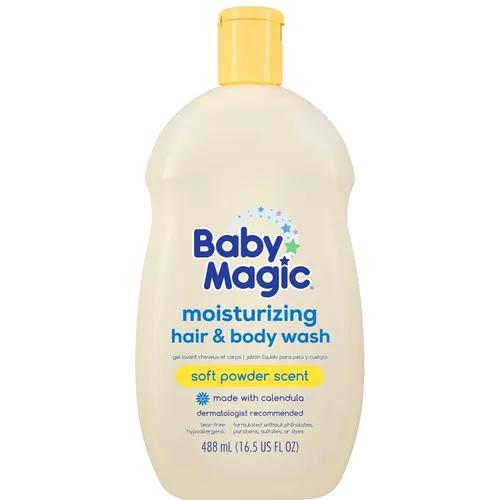 Miniatura 14 de Baby Magic Jabón hidratante para el cabello y el cuerpo, especialmente formulado para la delicada piel del bebé, sin lágrimas, caléndula y coco, 30