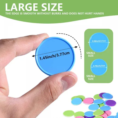 Miniatura 2 de SenseYo 100 fichas de juego de cartas de póquer de 1.45 pulgadas con caja de almacenamiento, contadores de aprendizaje de plástico de 1.45 pulgadas