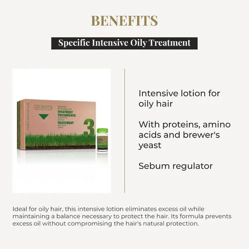 Miniatura 3 de SALERM - Tratamiento Capilar Graso - Tratamiento Intensivo de Grasa Biokera Natura - 6 x 0.3 fl oz - Loción Intensiva para Cabello Graso