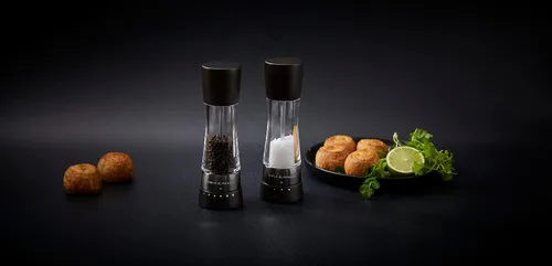 Miniatura 3 de Cole & Mason H332293 Derwent Black Wood Salt and Pepper Mills, Gourmet Precision+, Ajuste de Molienda, Haya Teñida/Acrílico, 190 mm, Juego